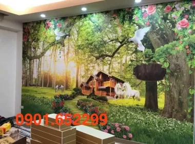  Dịch vụ tranh dán tường Biên Hòa thi công tận nhà uy tín