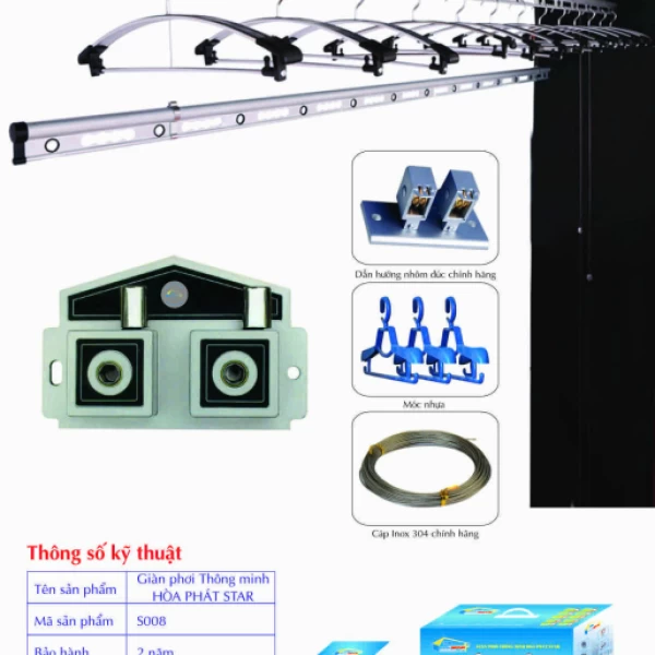 Giàn Phơi Gắn Trần Hòa Phát S008