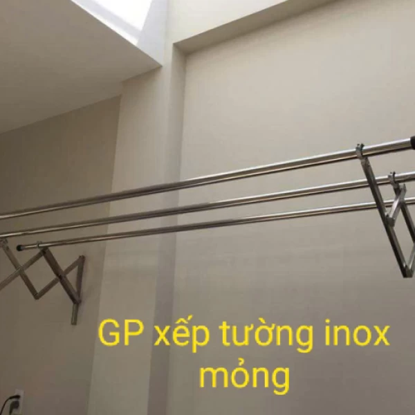 GIÀN PHƠI GIẮN TƯỜNG XẾP INOX MỎNG