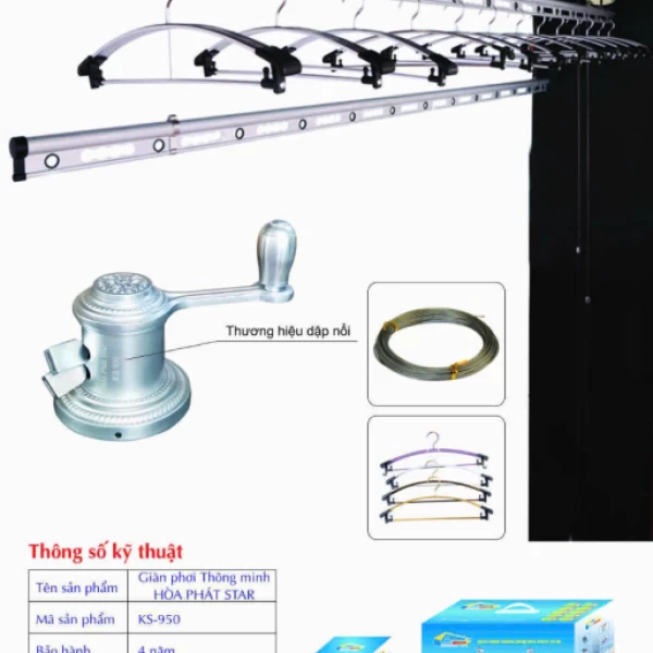 Giàn Phơi Gắn Trần Hòa Phát KS-950