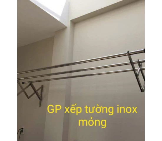 GIÀN PHƠI GIẮN TƯỜNG XẾP INOX MỎNG